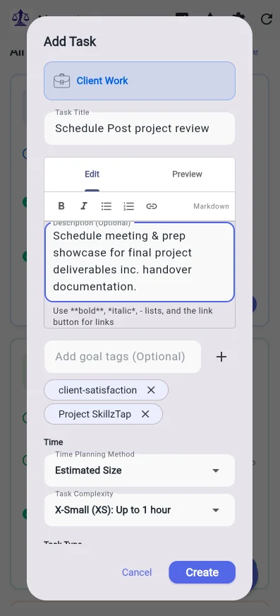 Momentum Goal Tags - Organize tasks across categories by goals